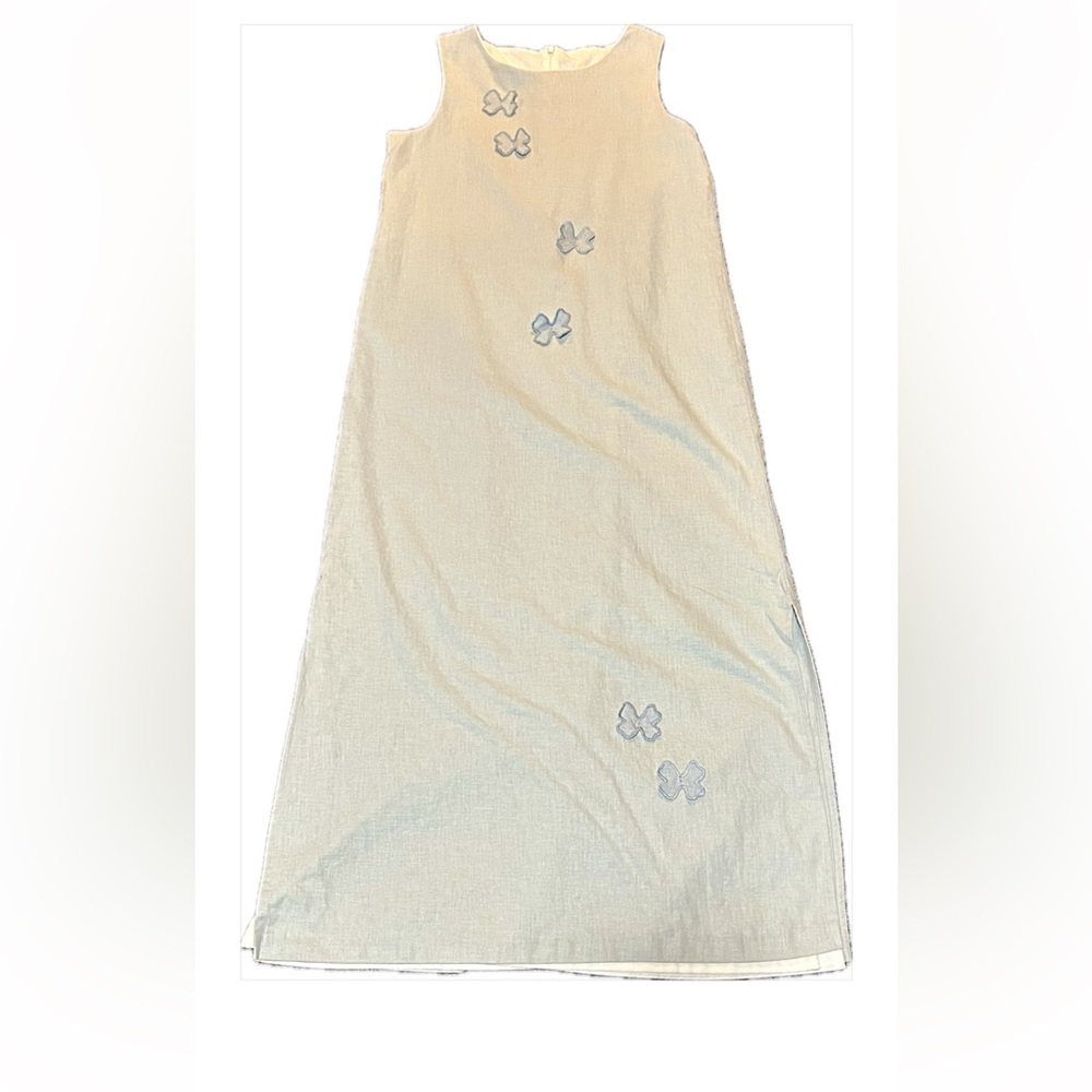 🌺Kelly's Kids Sleeveless Light Blue Dress with Butterfly Accents, Size Women's